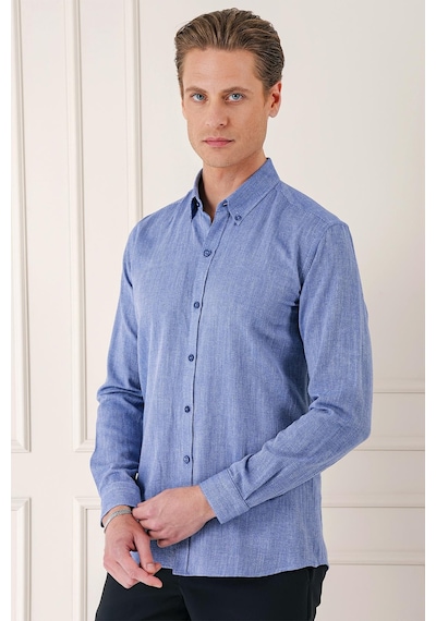 Efor Slim Fit Düğmeli Yaka %100 Pamuk Klasik Koyu Mavi Gömlek Gk 723 Mavi Efor Slim Fit Düğmeli Yaka %100 Pamuk Klasik Koyu Mavi Gömlek Gk 723 Mavi