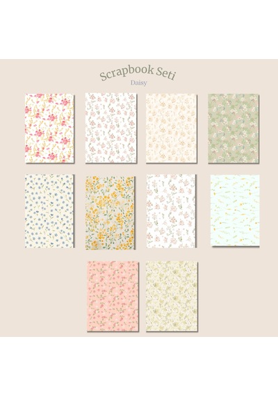 Retro Temalı Scrapbook Kağıt Seti 10 Adet A5 Boyutunda Yapışkanlı Kağıt Diğer