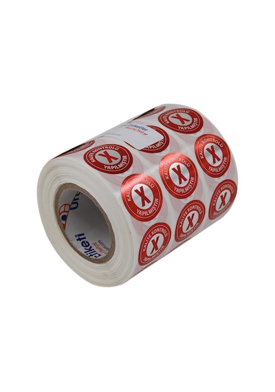 Pp Metalize Kalite Kontrolü Yapılmıştır Ret Etiketi 25mm Çap 2500 Adet Yan Yana 3 Lü Çok Renkli