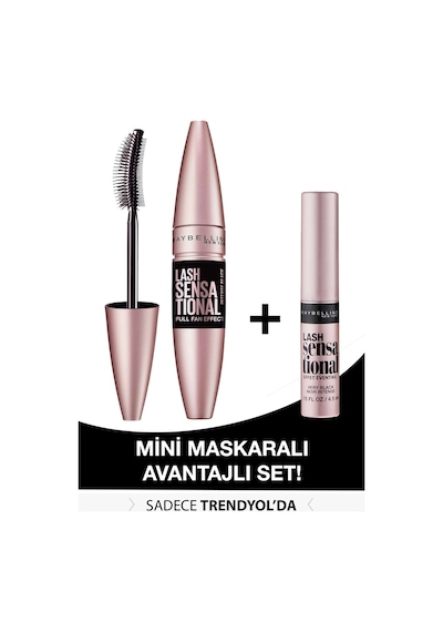 Maybelline New York Lash Sensational Intense Black Maskara 9.5 ML + Mini Lash Sensational Siyah Maskara 4.5 ML