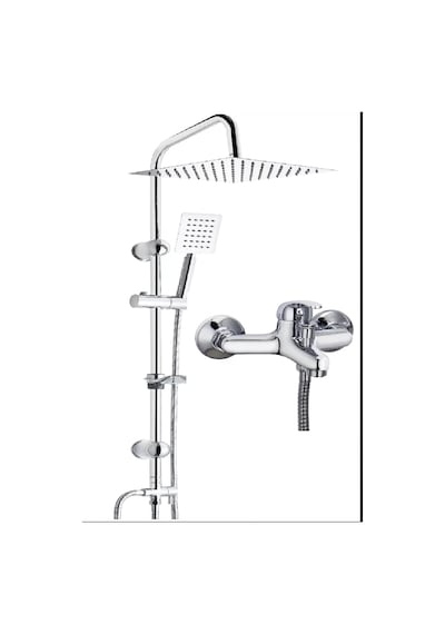 Fawer Krom Robot Duş Seti & Krom Banyo Bataryası 2li Set Krom