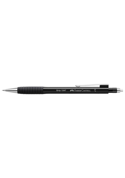 Faber-Castell Grip 1345/47 Versatil Kalem, 0.7 mm, Siyah, Ergonomik Tutuş, Yaylı Uç, Uzun Silgi, Modern Tasarım