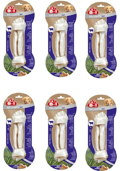 8in1 Delights Bones Large Biftekli Köpek Ödül Kemiği 85 Gr. X 6 Adet
