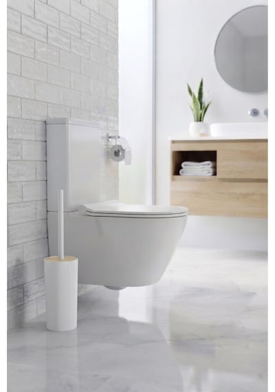 Liza Kapaklı Wc Banyo Fırçası - Tuvalet Fırçası Wc Fırçası Klozet Fırçası Beyaz