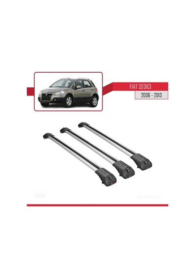 Fiat Sedici 2006-2013 Arası İle Uyumlu Ace-1 Ara Atkı Tavan Barı Gri 3 Adet Bar