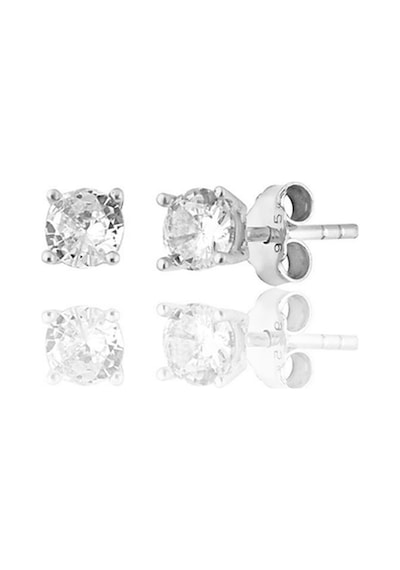 Zanaatsilver 925 Gümüş Pirlanta Montürlü Tektaş Küpe 3 MM
