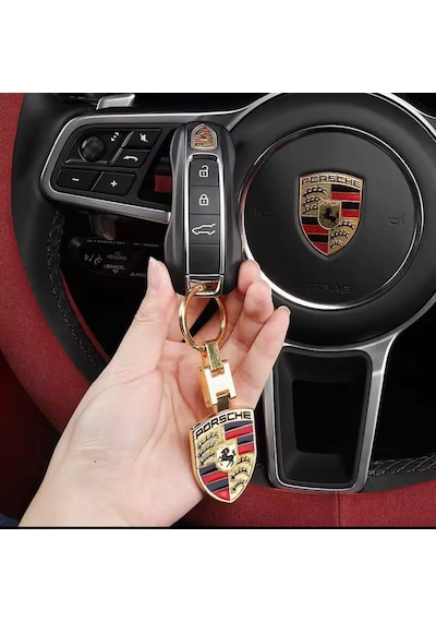 Metal Gold Premium Anahtarlık Pors Che Uyumlu Metal Anahtarlık