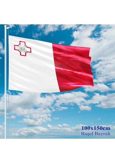 Malta Bayrağı - 100x150 Cm 1 Metre X 1,5 Metre - Raşel Kumaş 1