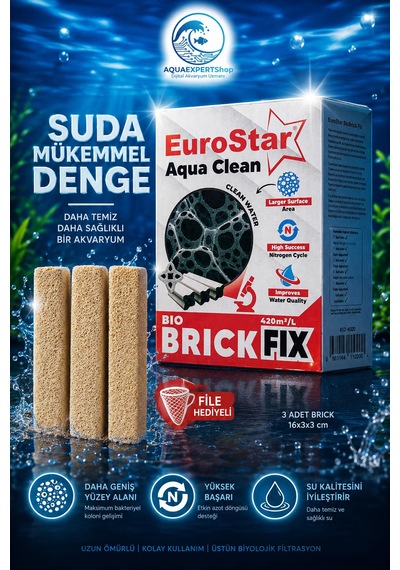 Akvaryum Filtre Malzemesi - Bio Brick Fix 500 Ml - Güçlü Bakteri Tutucu Biyolojik Medya - 3 Adet Brick - File Hediyeli