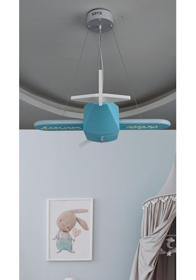 Uçak Temalı Entegre Led Çocuk Odası Sarkıt Avize 70x80 Cm Kişiye Özel Tasarım, El Yapımı Görünüm Diğer