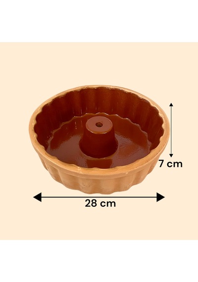 Toprak Sırlı Kek Kalıbı 28x7 Cm