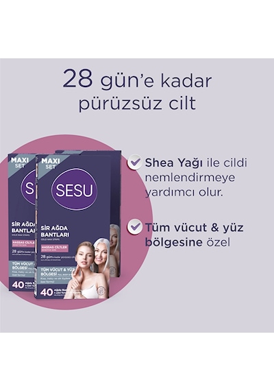 Yüz Ve Vücut Ağda Bandı Hassas Ciltler 40'li