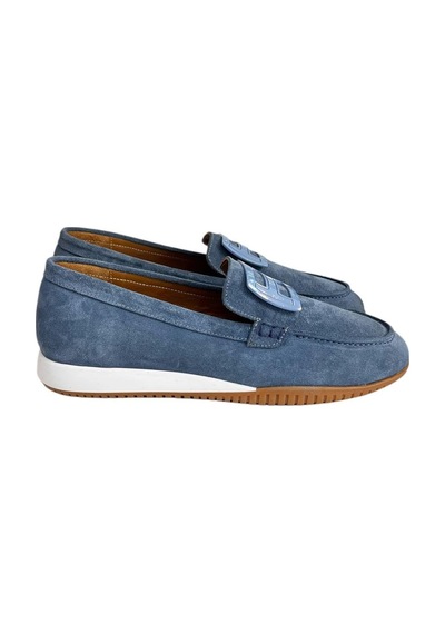 Tufan Shoes Mavi Hakiki Süet Deri Toka Detay Comfort Günlük Ayakkabı Mavi