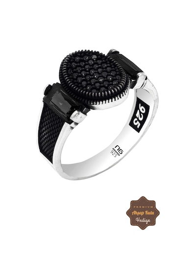 Midyat Nurtaş Gümüş Oniks Mikro Taşlı Oval Model 925 Ayar Gümüş Erkek Yüzük 201023340
