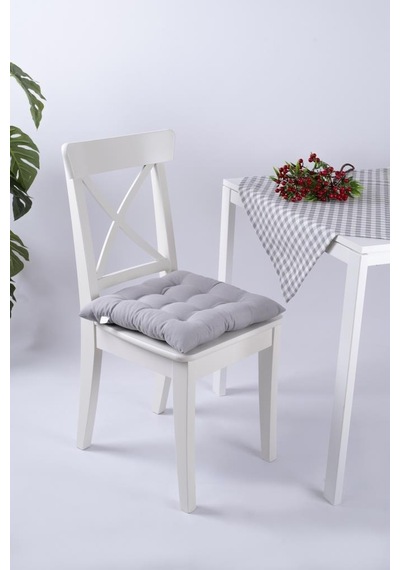 Altınpamuk Lüx Pofidik Sandalye Minderi Özel 9 Dikişli Bağcıklı 42x42cm 001