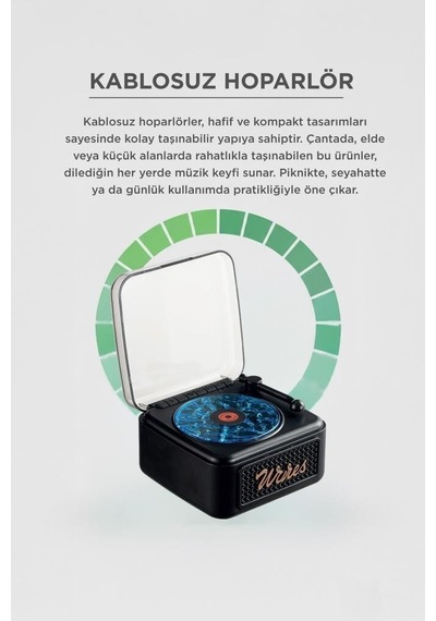 Özel Seri Modern Radyo Ses Cihazı Eğlence Aleti Bluetooth Hoparlör D61 Siyah