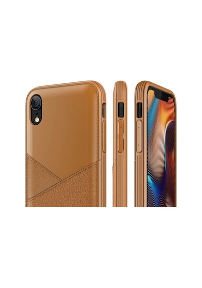 Vrs Apple Uyumlu iPhone Xr İle Leather Fit Label Kılıf Brown