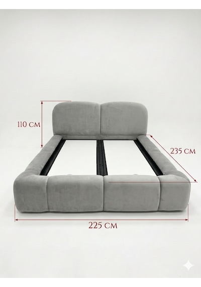 Most Cosmo Premium Bazalı Karyola Beyaz Bukle Kumaş Yatak İçin 180 x 200 CM