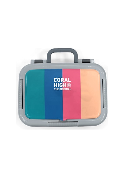 Coral High Kids Renkli Çizgi Desenli Paslanmaz Çelik Beslenme Kabı 39186 Yeşil