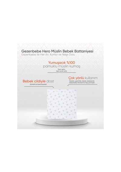 Gezenbebe Hero Müslin Bebek Battaniye 120x120 Pembe