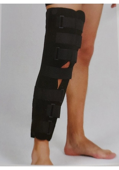 Orthosoft Yetişkin Balenli Metal Çubuklu Diz Sabitleyici Immobilizer Siyah 50 CM