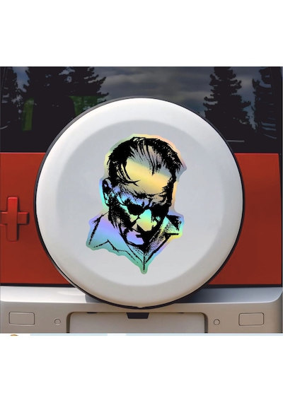 Hologramlı Janjanlı Mustafa Kemal Atatürk Silüet Sticker - Araba Oto Motosiklet Cam Karavan Sticker - 03007 10x7 Cm