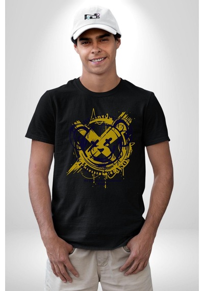 Sebep Olmadan Mutlu Ol Unisex Unisex Siyah Organik Baskılı T-shirt Penye Yüksek Kalite Siyah