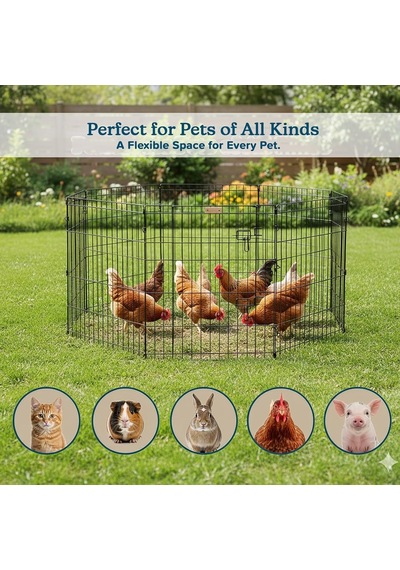 Pet Trex Köpekler İçin 60 Cm Egzersiz Oyun Parkı Sekiz 60 Cm X 60 Cm Kapılı Yüksek Paneller