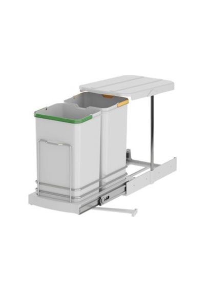 Starax 2'Li Raylı Çöp Kovası 12 +12 L