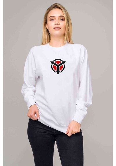 Hglogo Baskılı Beyaz Kadın Sweatshirt