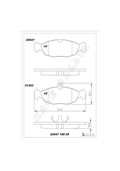 Kale-balata Ön Balata Astra F-corsa A B -vectra A-tıgra- 94-00 Combo 1.4-1.6i-1.7 D 92-00 Gdb1040 20547-a00-00-kd13 1605907 1605881 1605087 Wva20547