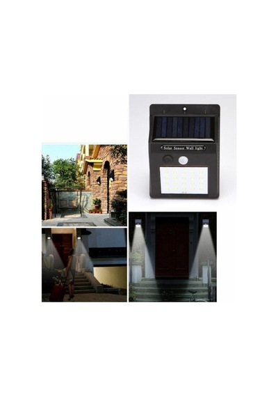 Fotoseli Led Lamba Işık Sensörlü Güneş Enerjili Solar Duvar Kapı Kamp Bahçe