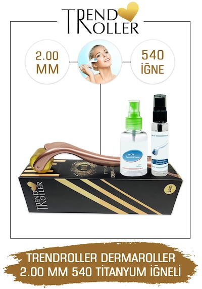 Trendroller Dermaroller 2.00mm Titanyum 540 Iğne Orijinal Derma R