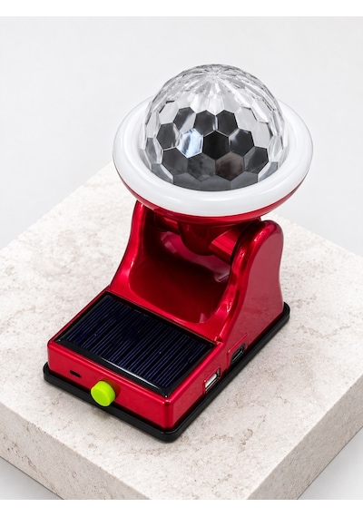 Şarjlı Rgb Projektör Lamba Güneş Enerjili Çok Fonksiyonlu Disco Işık Lambası Diğer