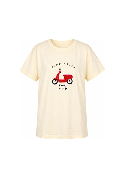 Trender Ciao Bella Kısa Kol O Yaka Sarı Kız Çocuk T-shirt 26ydt1000050