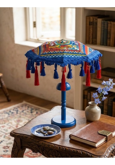 Missidea Sultania Ledli Dekoratif Bali Şemsiyesi Mavi