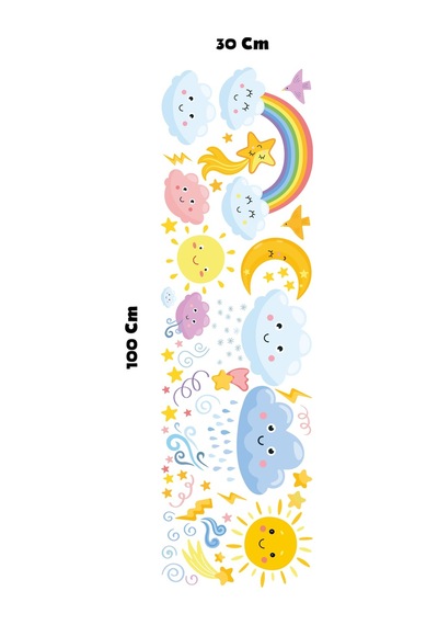 Bulutlar Çocuk Odası Sticker Seti