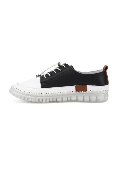 Diğer Kadın Siyah Bağcıklı Hakiki Deri Sneaker Ddza80742321 Siyah