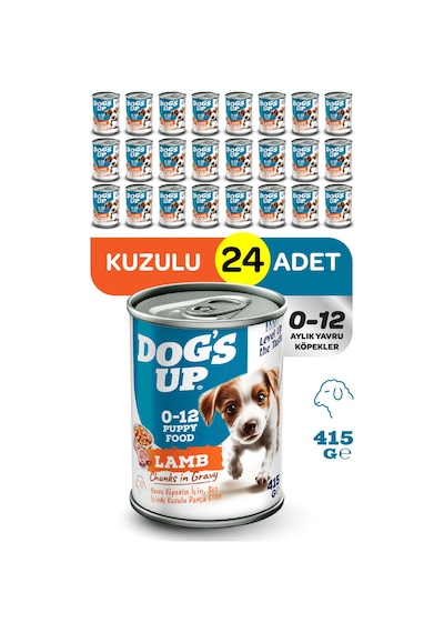 Dogs Up Yaş Yavru Köpek Maması Kuzu Etli 415gr 24lü