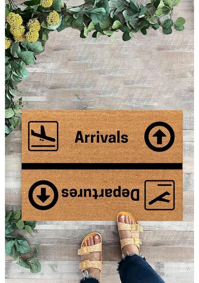 Ayrex Karmat Arrivals, Departures, Uçak, İç Ve Dış Kapı Önü Paspası, Dijital Baskı Paspas, Dekoratif Paspas Be Diğer