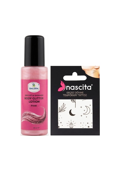 Vücut Losyonu Pembe Simli 125 Ml & Geçici Dövme Hediyeli