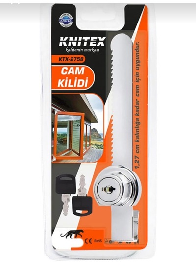 Anahtarlı Dolap Kilidi Sürgülü Kilit Cam Kilidi Vitrin Kapı Kilidi Mağaza Dükkan Kilidi 1 Adetli Set