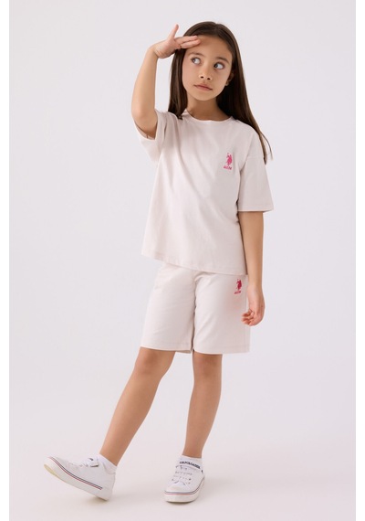 U.S. Polo Assn. U.s. Polo Assn Kız Çocuk Krem Bermuda Takım KREM