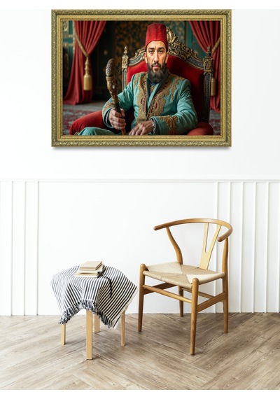 Abdülhamid Han Bastonlu Tablo 60x80 Cm Tablo