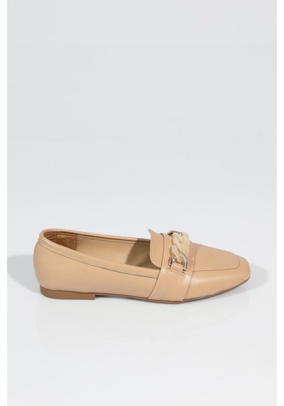 Dgn 5007-23y Kadin Burgu Tokali Loafer Nude