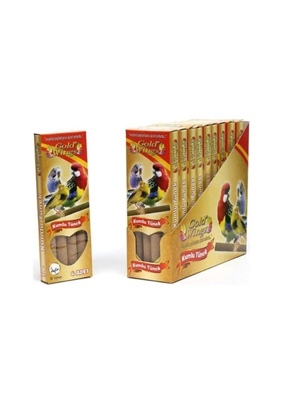 Gold Wings Kuşlar Için Kumlu Tünek 19 Cm 4'lü Paket