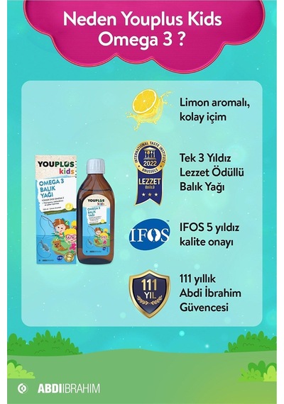 Youplus Kids Omega 3 Balık Yağı 2 x 150 ML