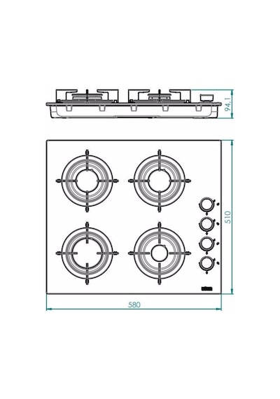 Uğur UAO 6040W0 SCY CSR1 58 Cm Cam Ankastre Ocak