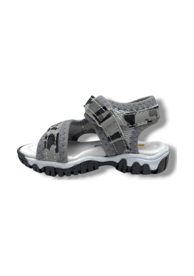 Arzen Bebe 225-26 Cırtlı Anatomik Erkek Bebek Sandalet Kamuflaj Gri 19-21