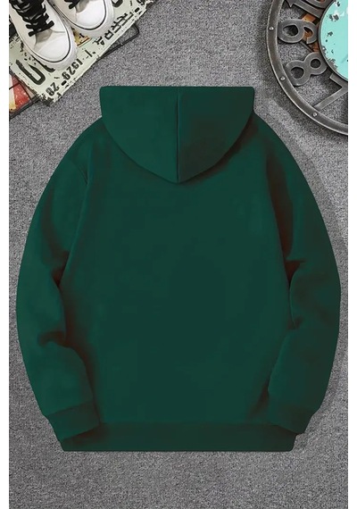 Uyguntarz Paris Baskılı Pamuklu Oversize Sweatshirt Yeşil
